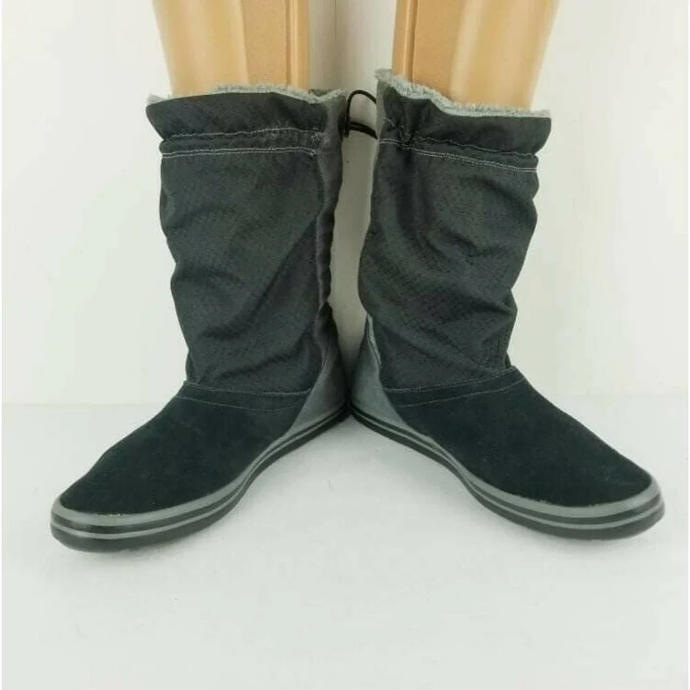 Nike Women's Facile Black & Gray Mid Calf Winter Boot US 8 Shearling Rain boot - Picture 5 of 12